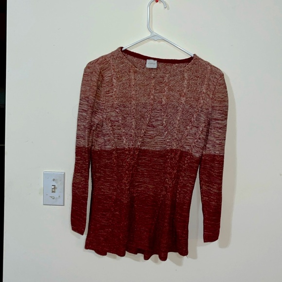 Cupio Sweaters - Cupio Braided Cable Knit Ombré Dip dye sweater